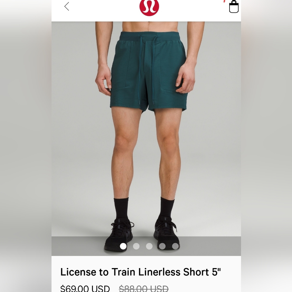 Brand New Men Lululemon 5" Linerless License To Train Short